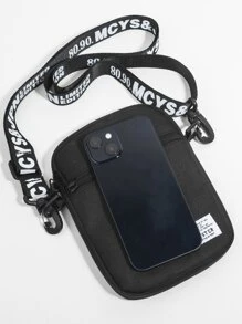 High School Students University Freshman Multifunctional Sling Bag Shoulder Bag Casual Bag Mini Men Letter Patch Square Bag, Handbag For Travel,College,Outdoors,Sports,Commute Crossbody Bag Side Bag Holiday Essentials Lightweight Carry On With Adjustable Strap Square Bags Fabric Minimalist Portable Outdoor Dad Gifts Father Gifts Men Gifts Present Valentines Gifts College Bag Fathers Day Gifts SummerFor Books Back To School Multi-Functional Dorm Sling Bag For Man Man Bag Cross Body Bag Side Bag School Supplies Fall Messenger Bag Bag For Man Cylinder Bag Old Money Halloween Christmas - Black - View 7