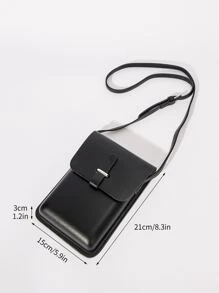 迷你男士方形包钱包小包单肩包手机包手机包手拿包钱包包手机包女士钱包钱包 - 黑色 - 查看 6