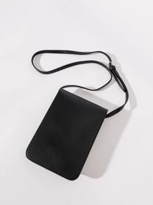 迷你男士方形包钱包小包单肩包手机包手机包手拿包钱包包手机包女士钱包钱包 - 黑色 - 查看 5