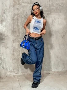 SHEIN ICON Figur Enkel Linne & Cami - Vitt - Visa 6