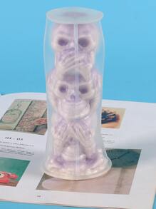 1 Khuôn làm nến hình đầu lâu, Khuôn làm xà phòng, Khuôn xà phòng nhựa Epoxy nến cao su silicon 3D, Khuôn tự làm để làm nến thơm trang trí ngày lễ - Trong sáng - Xem 3