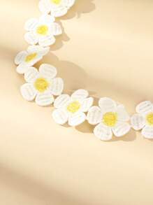 1 件針織花朵髮帶 - 白色 - 查看 4