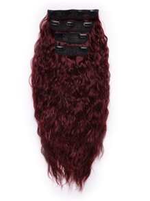 Sợi tổng hợp Nối tóc 11 Clip Ngô Xoăn Sóng Dài Dợn sóng Chống nóng Dày Miếng tóc giả Chất xơ Nối tóc Đối với phụ nữ Tự nhiên Xanh Màu sắc - Màu Đỏ Sâu - Xem 1