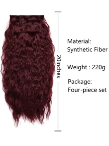 Sợi tổng hợp Nối tóc 11 Clip Ngô Xoăn Sóng Dài Dợn sóng Chống nóng Dày Miếng tóc giả Chất xơ Nối tóc Đối với phụ nữ Tự nhiên Xanh Màu sắc - Màu Đỏ Sâu - Xem 3