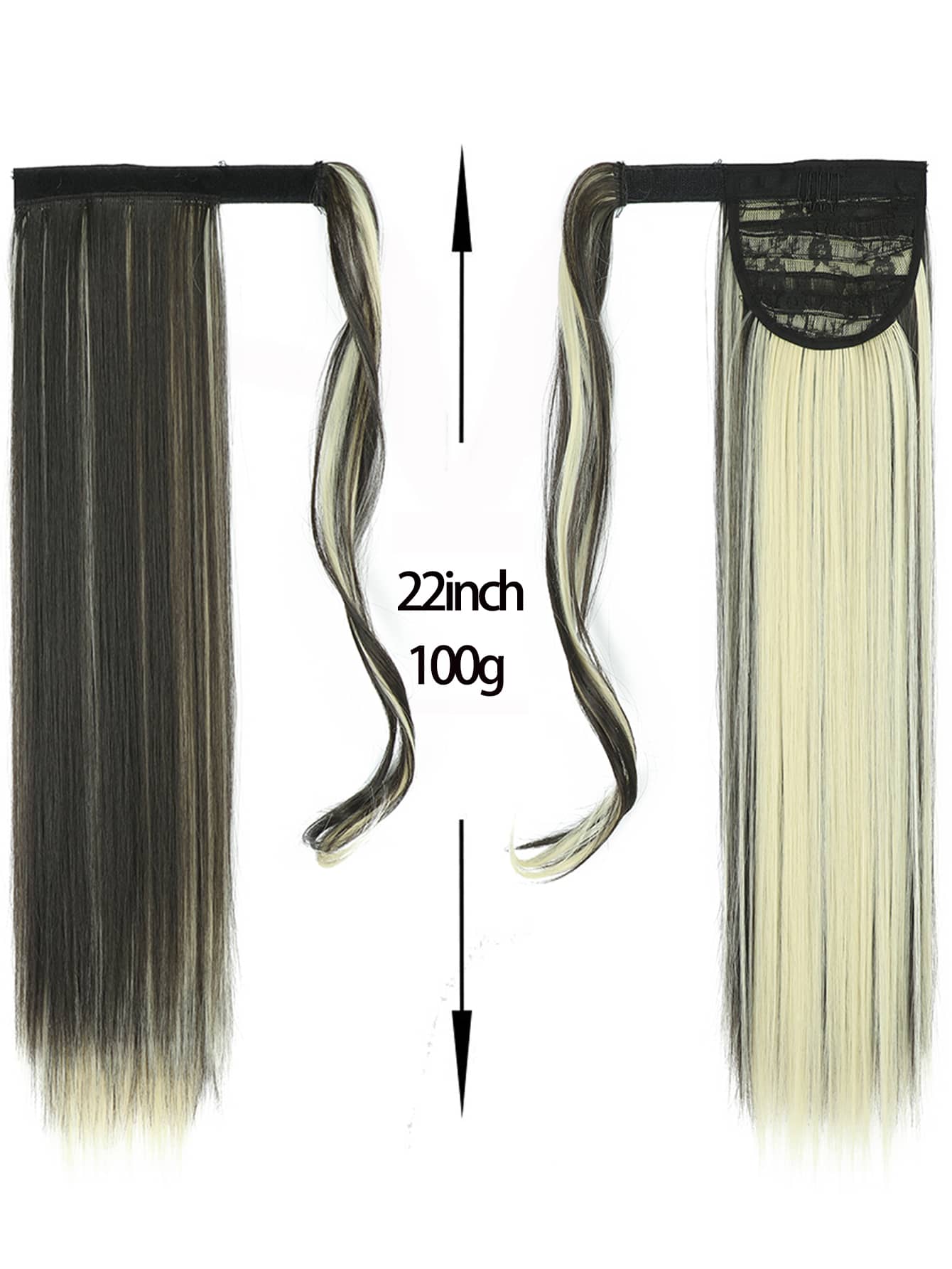 Miniatura 5 de Extensión del pelo largo recto coleta sintético Multicolor