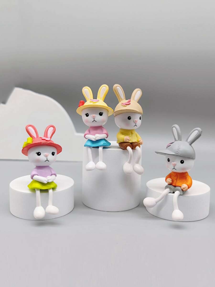 4 món đồ trang trí thiết kế hình con thỏ lễ Phục sinh - Nhiều màu - Xem 1