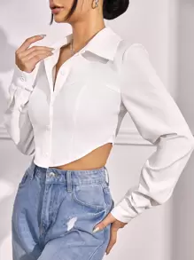SHEIN EZwear Camicia orlo asimmetrico corto