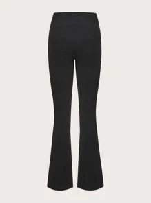 ROMWE Solid Flare Leg Pants