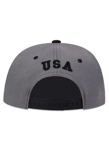 Men American Flag Embroidered Hip-Hop Cap,Summer,Beach,Holiday - Grey - View 2