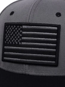 Men American Flag Embroidered Hip-Hop Cap,Summer,Beach,Holiday - Grey - View 5