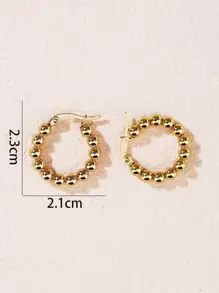 Bead Decor Hoop Earrings