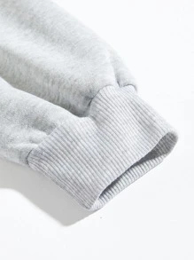 SHEIN EZwear 標語圖案加絨內裏運動衫