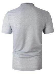 Manfinity Homme Men Striped Trim Polo Shirt - Light Grey - View 2