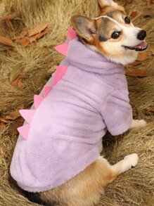 PETSIN 1入組恐龍鉚釘裝飾寵物連帽衫 - 紫色 - 查看 8