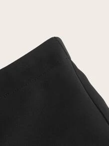 SHEIN Qutie Váy Plus Size Xếp li Dây kéo màu trơn Sẵn sàng - màu đen - Xem 3