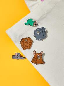 TOM & JERRY X SHEIN 5pcs Cartoon Design Brooch - Multicolor - View 3