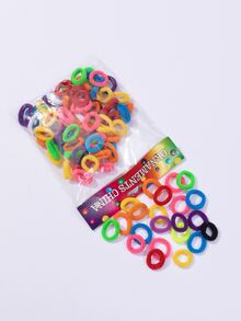 100 piezas Goma de pelo unicolor - Multicolor - Ver 1