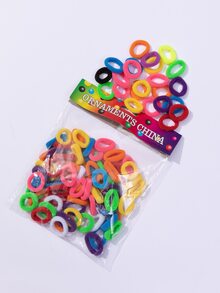 100 piezas Goma de pelo unicolor - Multicolor - Ver 2