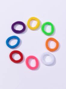 100 piezas Goma de pelo unicolor - Multicolor - Ver 3