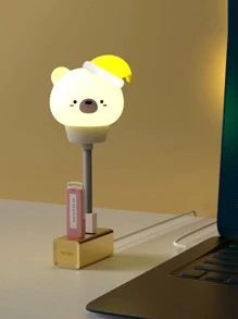 1pc Cute Bear Decor Night Light, USB Powered - Yellow - View 3