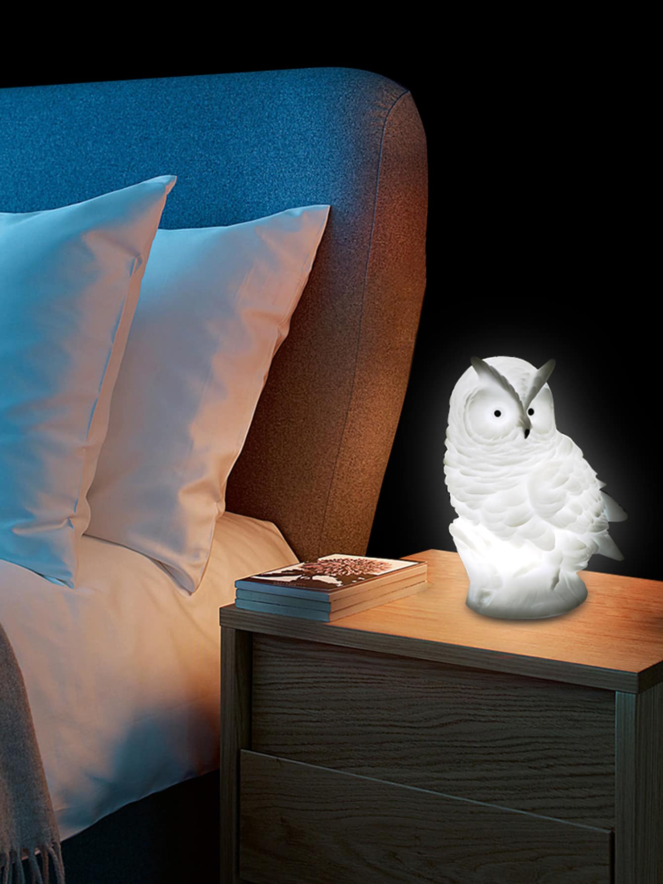 1pc Owl Shaped Night Light,Creative Animal Lamp Decorative Table Light - White - View 1