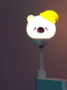 1pc Cute Bear Decor Night Light, USB Powered - Yellow - View 5