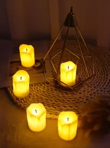 3pcs LED Flameless Candle, Plastic Candle Design Creative Night Light For Home Decor - Yellow - View 6