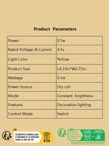 1pc Bulb Design Decoration Light - Yellow - View 8