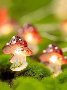 1pc LED String Light With 20 Mushroom-Shaped Bulbs, Plant Series Decorative Colorful Light String For Room Decoration