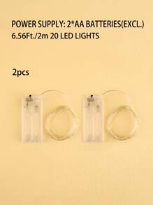 BASIC LIVING 2pcs 2m String Light - White - View 4