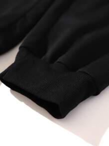 ROMWE MEN Goth 男士字母骷髏頭圖案腰部抽繩衛褲 - 黑色 - 查看 5