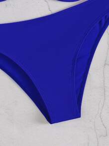 Bikini có dây buộc chéo - Xanh đậm - Xem 4