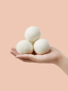 Bolas de lana para secadora, absorben la humedad, eliminan el olor, previenen las arrugas, 1,96 pulgadas/2,36 pulgadas/2,75 pulgadas - Blanco - Ver 2