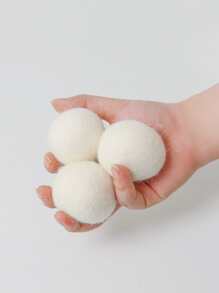 Bolas de lana para secadora, absorben la humedad, eliminan el olor, previenen las arrugas, 1,96 pulgadas/2,36 pulgadas/2,75 pulgadas - Blanco - Ver 3