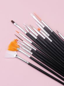 Nail Art Brushes Set,15 Pcs Gel Nail Art Painting Kit Brushes, Flower Drawing Pen Gel Nail Polish Painting Brushes Nail Art Pens Kit Manicure Nail Art Polish Pen Tool,For Home Use and Professional Nail Salon(Red) - Black - View 4