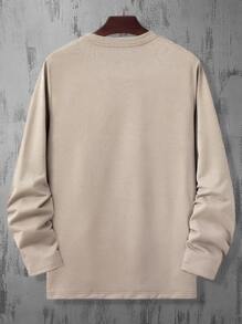 Manfinity Men Crane & Chinese Letter Graphic Tee - Khaki - View 2