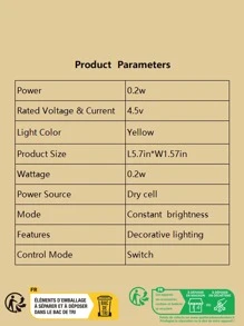 1 pieza Luz decorativa con diseño flor - Amarillo - Ver 3