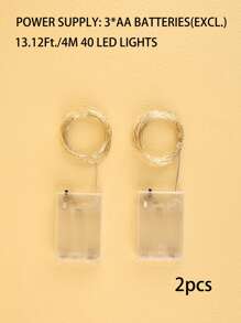 2入組LED窗簾燈簾 - 黃色 - 查看 5