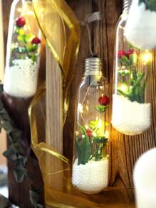 1 pieza Luz decorativa con diseño flor - Amarillo - Ver 5