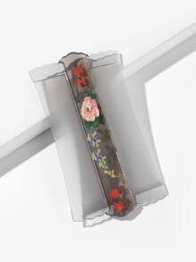 Uso seco húmedo Peine dientes anchos 1 pieza Plástico mediano Elegante Estampado floral Rectangular/Cuadrado Doble cara Dientes finos Lavable Fácil almacenamiento Para mujeres y hombres Para mujeres Mamá Esposa Hermana Adolescente Amiga - Multicolor - Ver 1