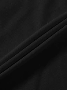 Manfinity Homme Hombres Camisa polo ribete en contraste - Negro - Ver 3
