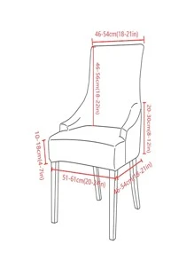 1pc Plant Print Stretchy Dining Chair Slipcover - Multicolor - View 3