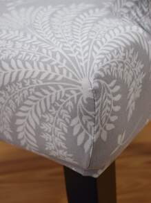 1pc Plant Print Stretchy Dining Chair Slipcover - Multicolor - View 2