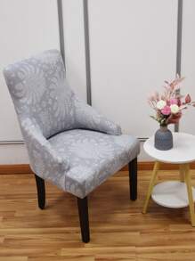 1pc Plant Print Stretchy Dining Chair Slipcover - Multicolor - View 5