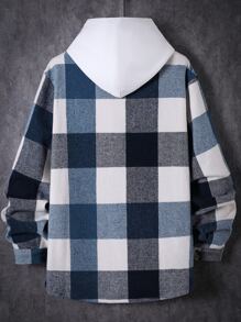 Manfinity Men 1pc Buffalo Plaid Print Flap Pocket Overcoat - Multicolor - View 2