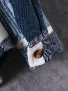 Manfinity Men 1pc Buffalo Plaid Print Flap Pocket Overcoat - Multicolor - View 5