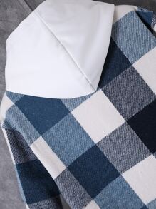 Manfinity Men 1pc Buffalo Plaid Print Flap Pocket Overcoat - Multicolor - View 8