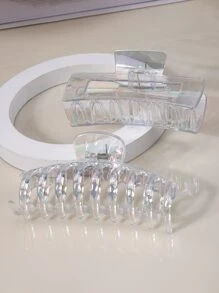 2入組鐳射髮爪 - 無色 - 查看 1