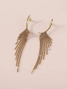 Mydear 水鑽流蘇耳墜 - 香檳色 - 查看 5