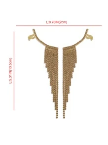 Mydear 水鑽流蘇耳墜 - 香檳色 - 查看 3